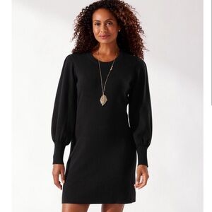 TOMMY BAHAMA Pickford Balloon Sweater long Sleeve Dress Black Size L (see notes)